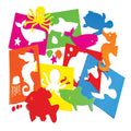 Sea Animals-Themed Plastic Art Stencils Set | 6-Piece Washable Drawing Templates