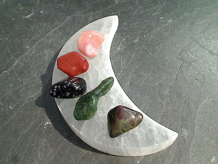 Selenite 4" Crescent Moon Charging Plate