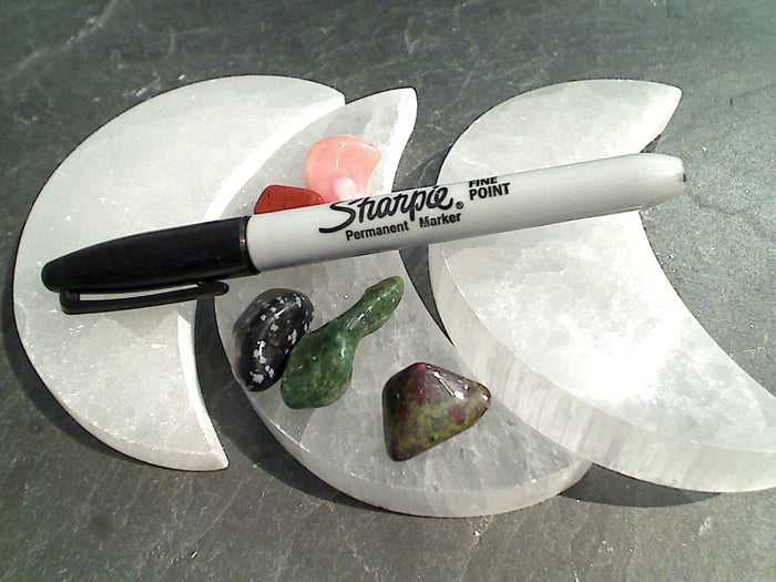 Selenite 4" Crescent Moon Charging Plate