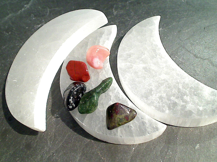 Selenite 4" Crescent Moon Charging Plate