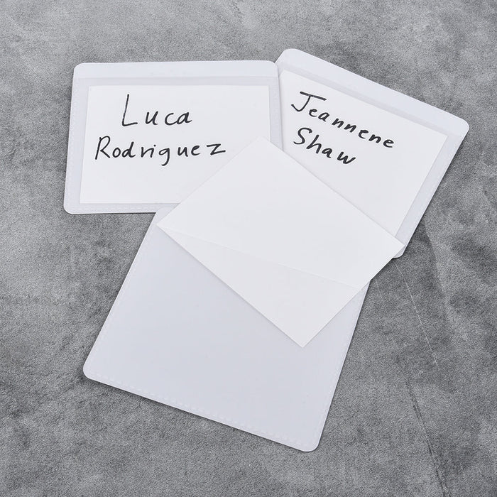 White Self Adhesive Labels on gray background