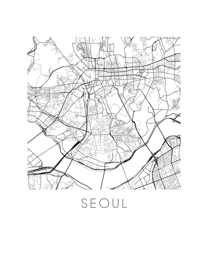 Seoul Map Print