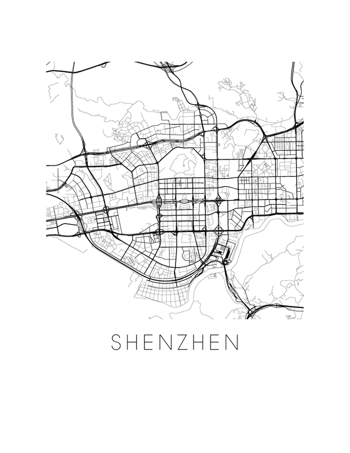 Shenzhen Map Print