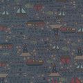 Ship to Shore 706901-71 Boats - boats, fish, lighthouses and whales on dark blue background