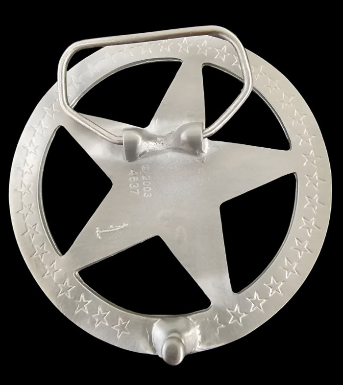silver texas star belt buckle