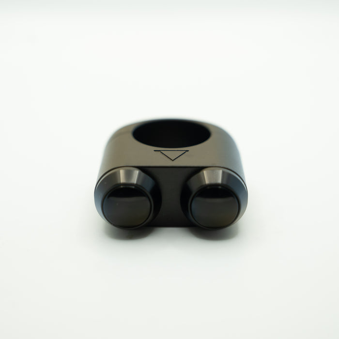Slim Push 2 Button Switch – Black Block, Black Buttons - 1"