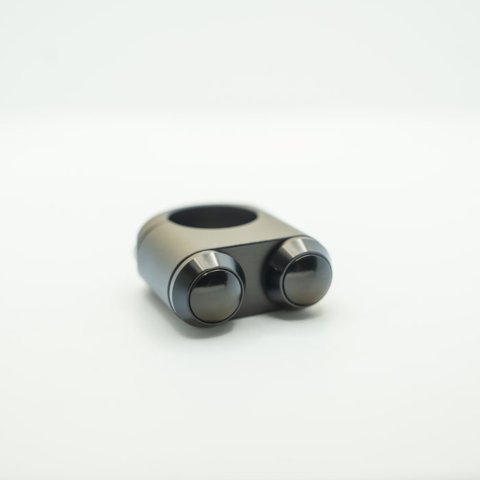 Slim Push 2 Button Switch – Black Block, Black Buttons - 1"