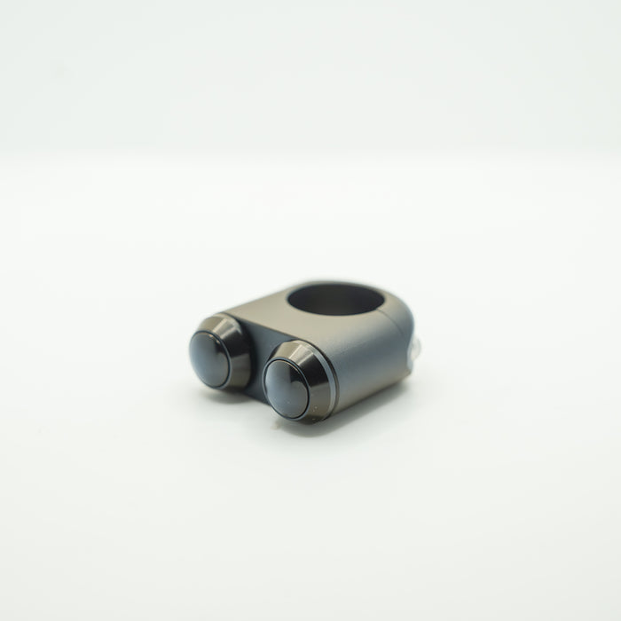 Slim Push 2 Button Switch – Black Block, Black Buttons - 7/8"