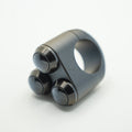 Slim Push 3 Button Switch – Black Block, Black Buttons - 1"