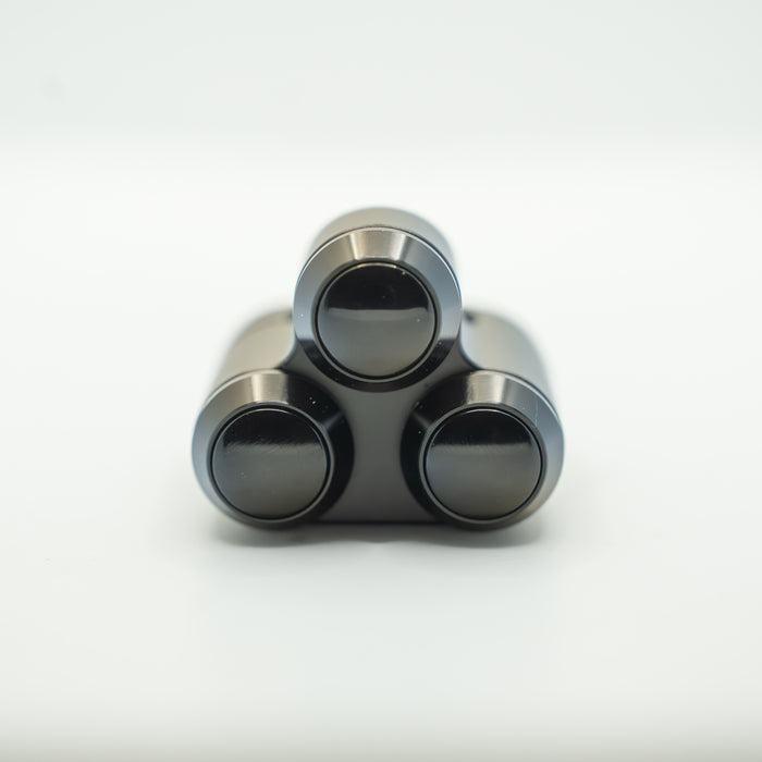 Slim Push 3 Button Switch – Black Block, Black Buttons - 1"