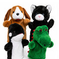 Slip-On Soft Toddler Puppet Set of 4 - Cat, Dog, Whale & Dragon