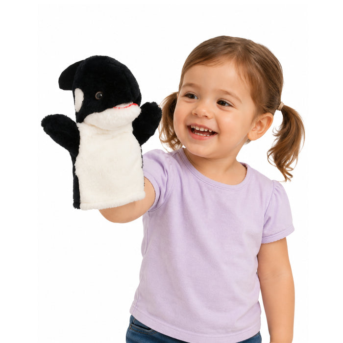Slip-On Soft Toddler Puppet Set of 4 - Cat, Dog, Whale & Dragon