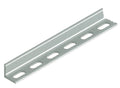 Metal bracket with multiple holes on a white background