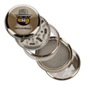 Smokeyz 5-part herb grinder with clear middle chamber and Smokeyz Bear branded lid
