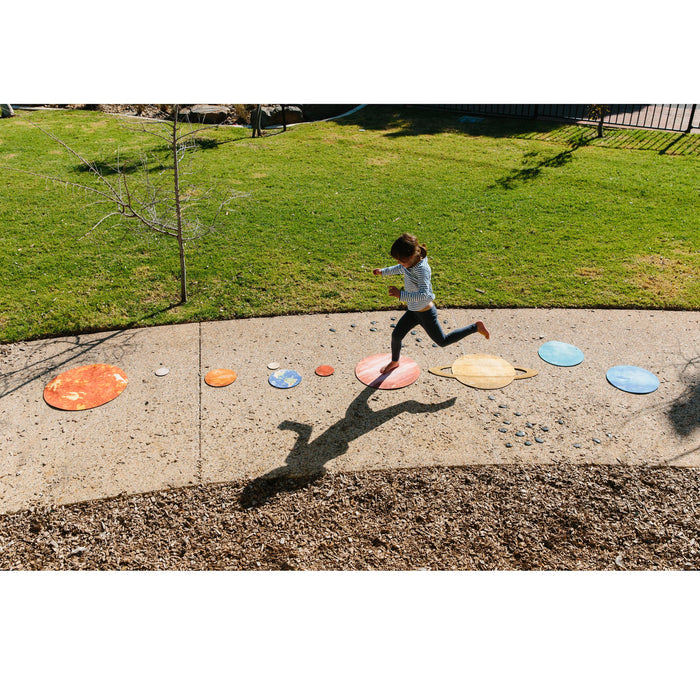 Solar System Floor Mats for Kids – 10-Piece Indoor/Outdoor Space-Themed Seating Set with Non-Slip Rubber Backing & Labeled Planets