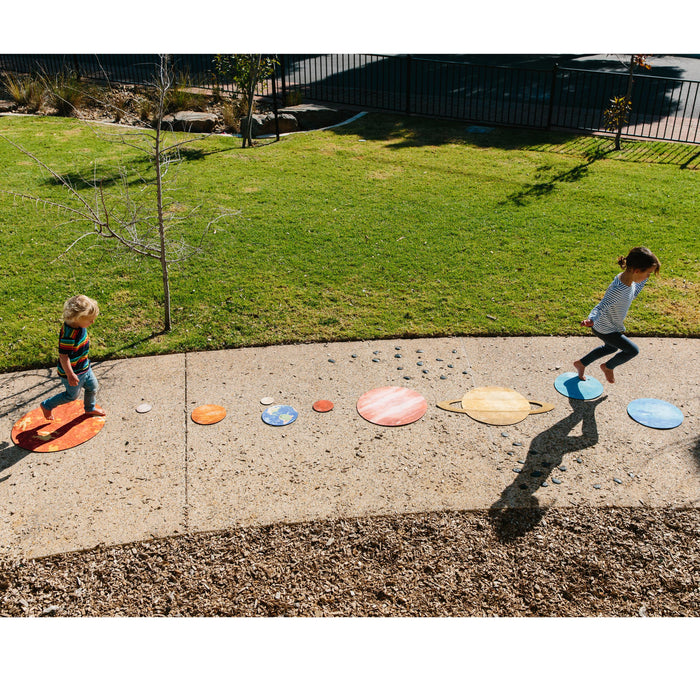 Solar System Floor Mats for Kids – 10-Piece Indoor/Outdoor Space-Themed Seating Set with Non-Slip Rubber Backing & Labeled Planets