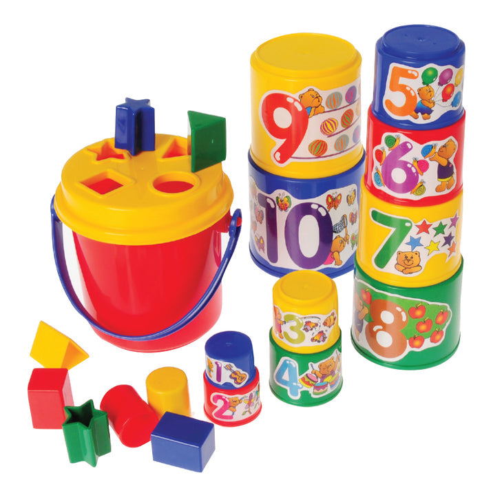 Sort, Count & Stack Toddler Cup Set | Stacking, Sorting & Counting Activity for Ages 12M+