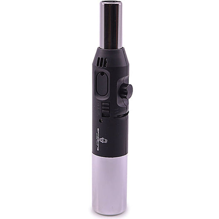 Space King windproof butane torch with piezo ignition and straight torch lighter design