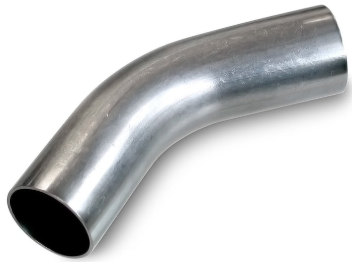 Metallic elbow pipe on a white background