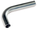Metallic elbow pipe on a white background
