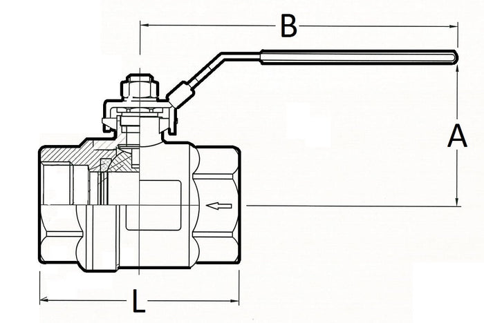 Europress SS self-venting 2-piece lockable ball valve, compact metal valve with manual lock mechanism and self-venting feature.