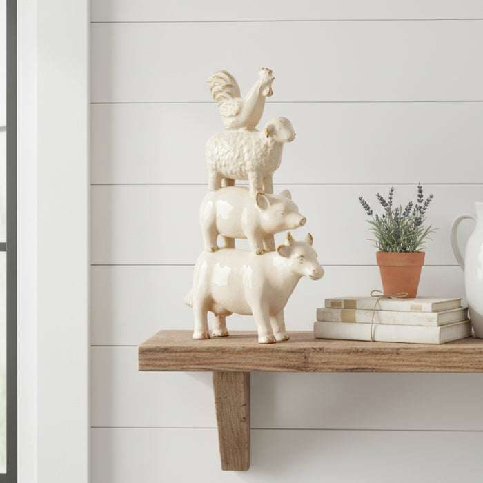 stacked farm animals figurine