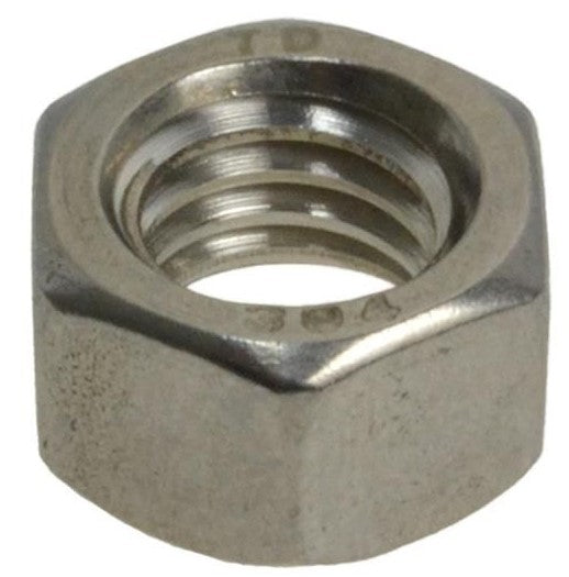Metal hex nut on a white background