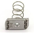 Metal blade with a spring on a white background