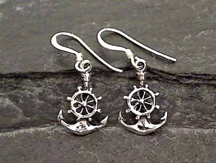 Sterling Silver Anchor Earrings