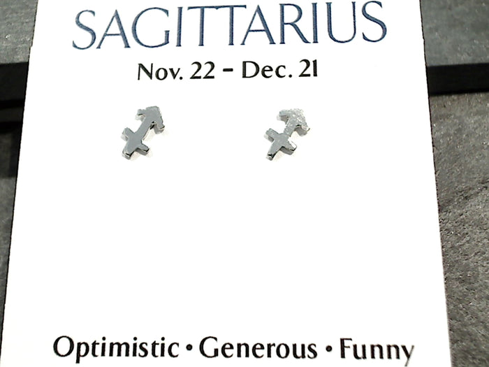Sterling Silver Sagittarius Zodiac Stud Earrings