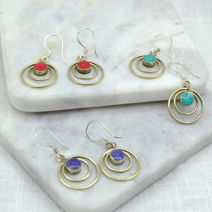 Stone Circle Earrings