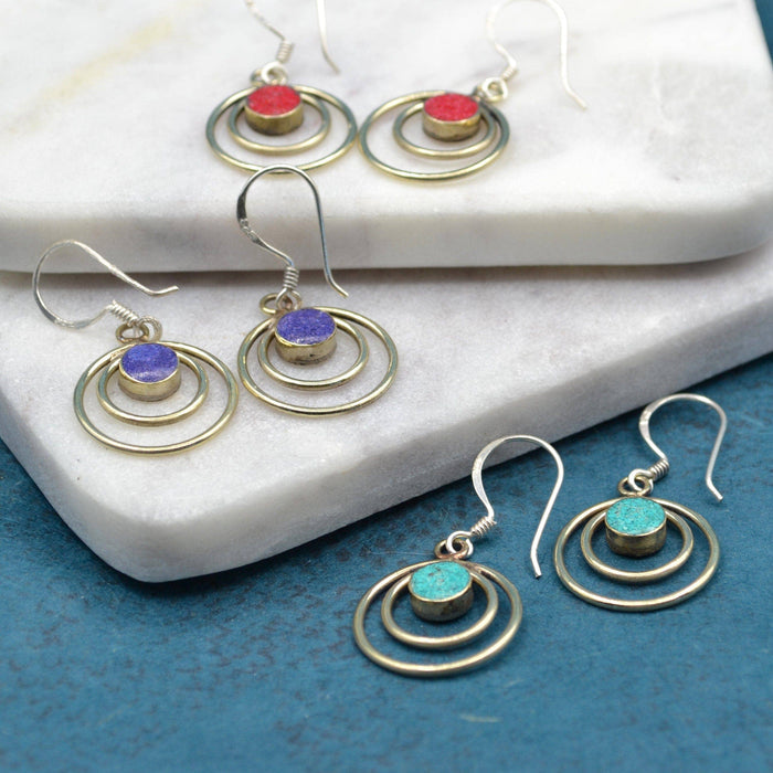 Stone Circle Earrings