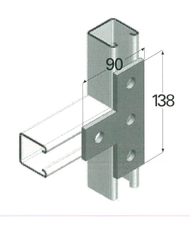 Airenergy Dev T bracket with 4 holes, sturdy metal mounting bracket for structural support and secure installations.