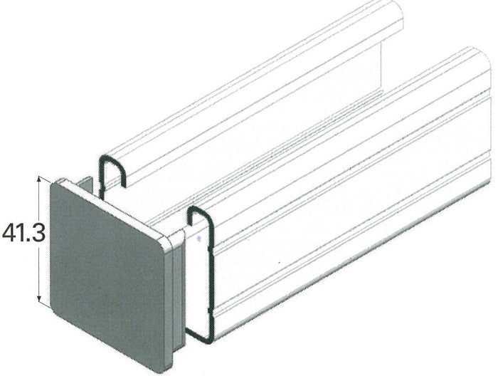 Airenergy Dev T2000B channel end cap showing a metallic connector piece for ventilation or ducting systems.