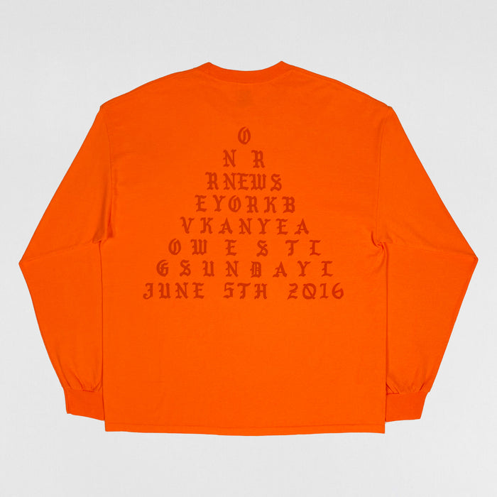 The Life of Pablo 2016 Cancelled Governor's Ball Long Sleeve In Orange
