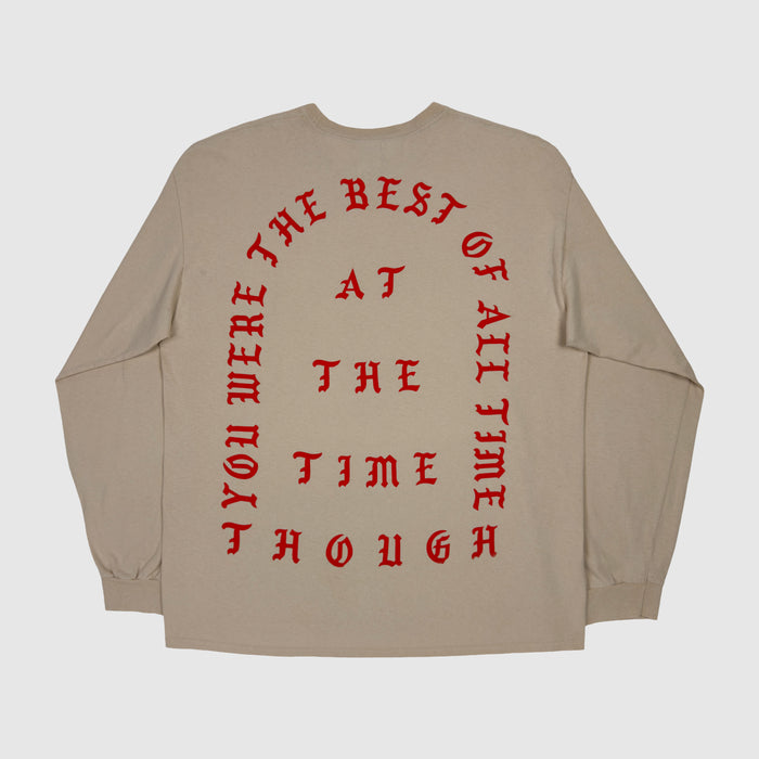 The Life of Pablo 2016 New York '30 Hours' Long Sleeve In Sand