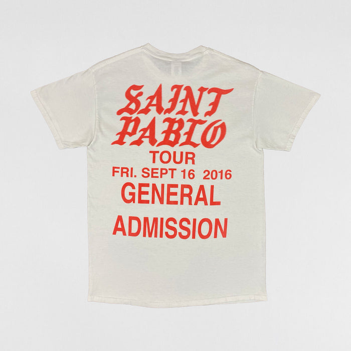 The Life of Pablo 2016 Saint Pablo Tour 'General Admission' Tee In White