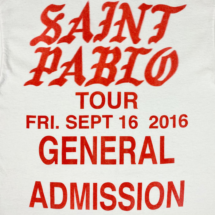 The Life of Pablo 2016 Saint Pablo Tour 'General Admission' Tee In White