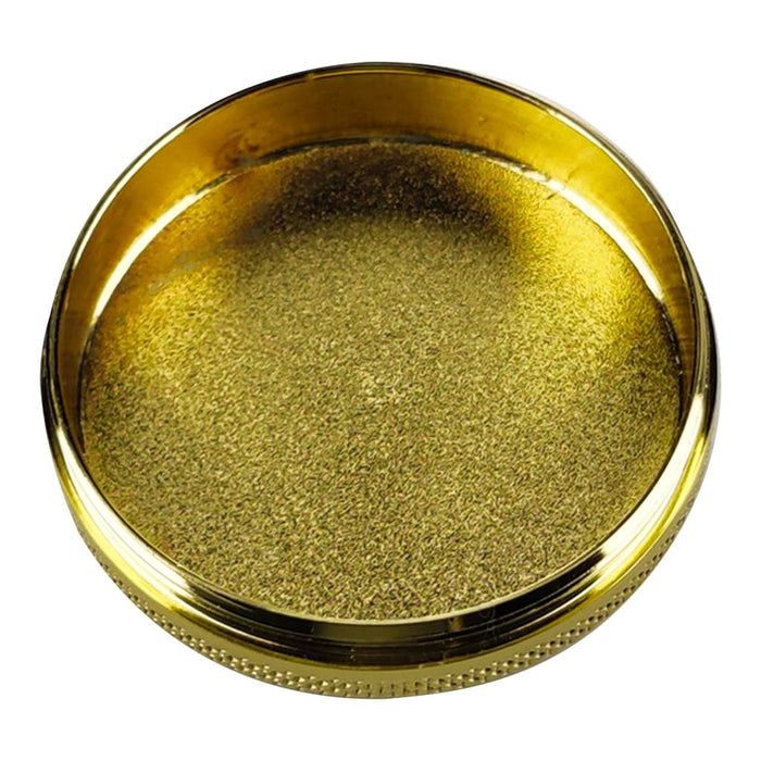 Premium aluminum alloy metallic gold herb grinder with textured interior