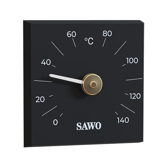 Thermometer - Square, Kanto Black - Superior Saunas