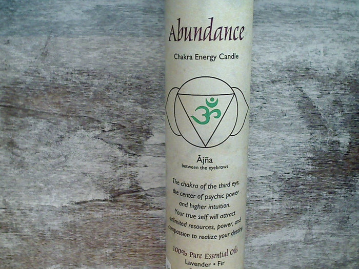 Third Eye Chakra Pillar Candle - Abundance