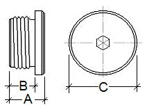 Technical drawing of a gear with labeled dimensions