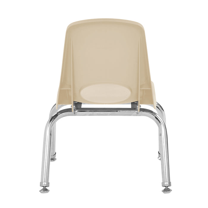 Beige chair with metal frame on a white background