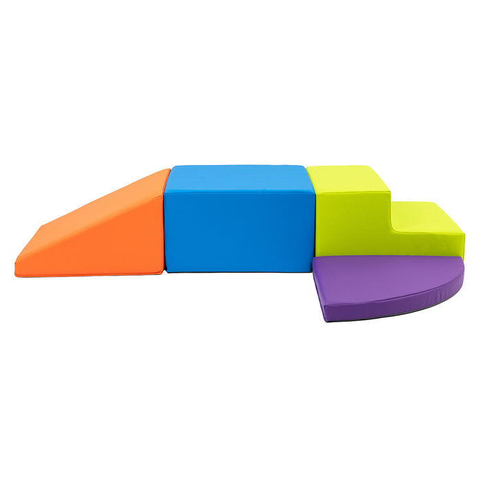Colorful foam blocks on a white background