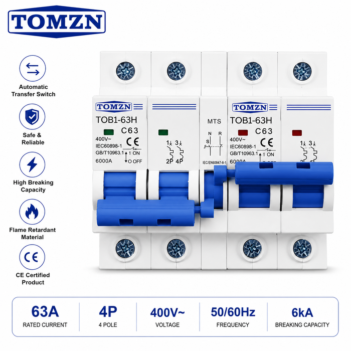 TOMZN 63A 4 pole automatic transfer switch ATS 400V