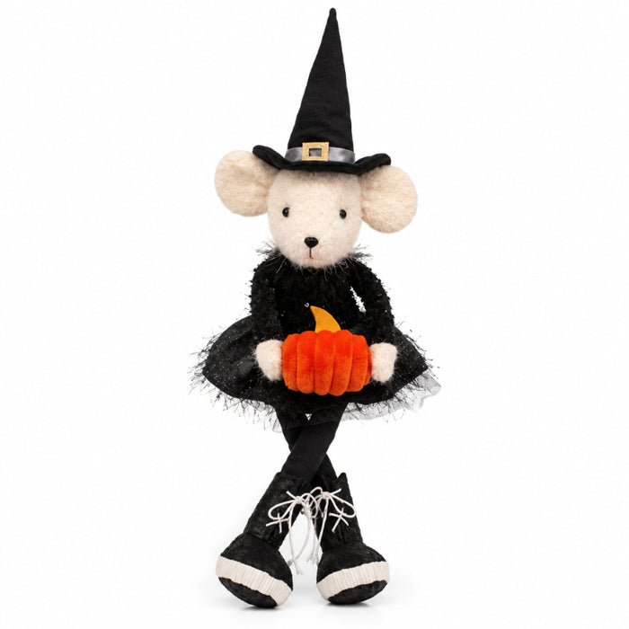 trendy witch dangle legs mouse figurine