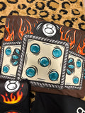 Turquoise Dice & 8 Ball Fire Tee