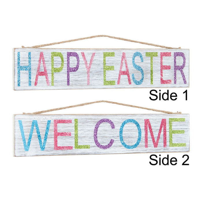 two sided welcome easter sign