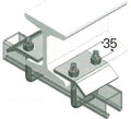 Galvanised U bolt adjustable strut clamp by Airenergy Dev, designed for secure pipe and conduit mounting.