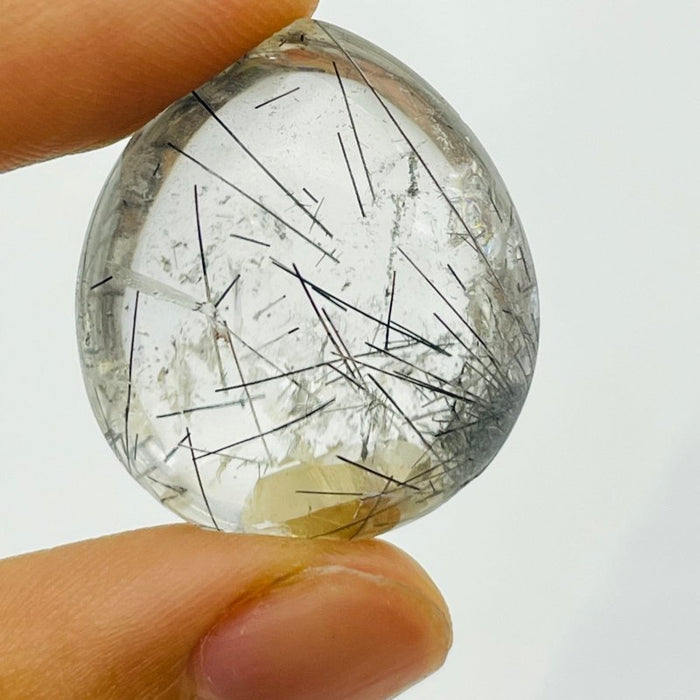 Unique Black Rutile Quartz In Quartz Teardrop Shape DIY Pendant -Wholesale Crystals